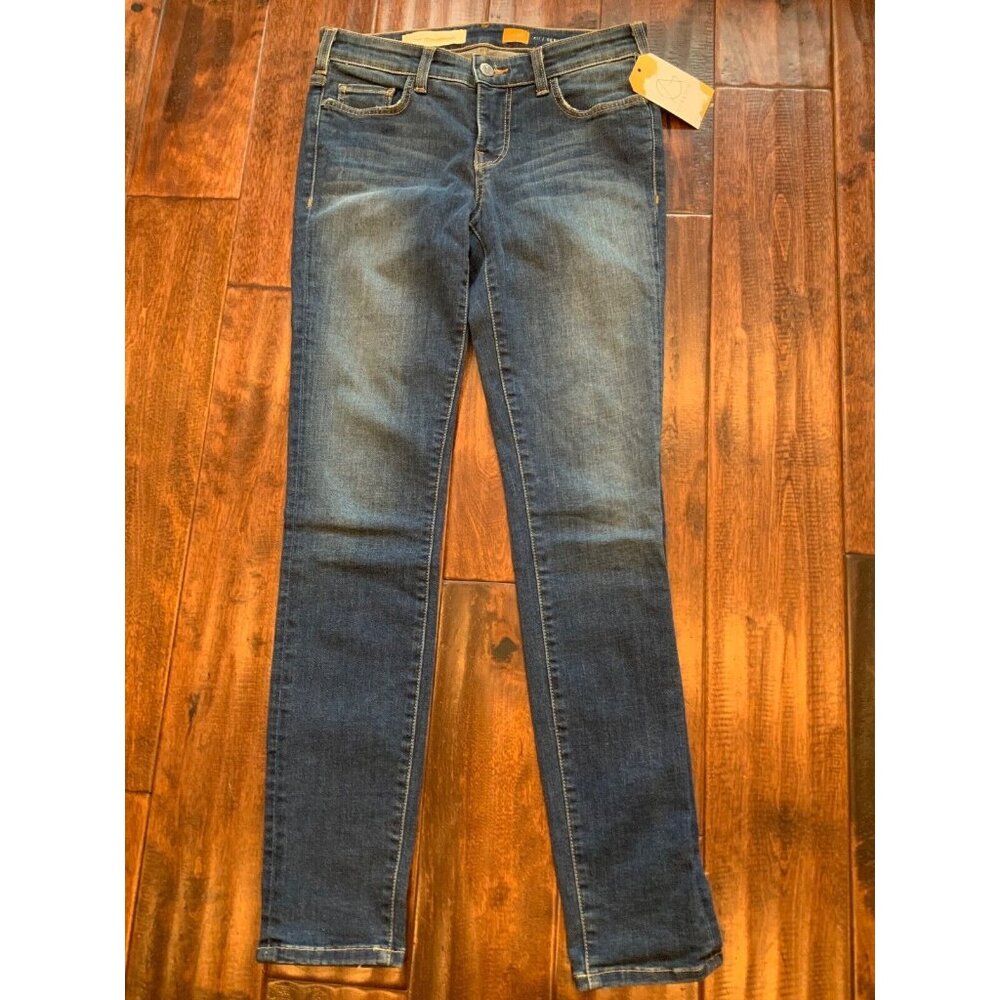 Pilcro and the Letterpress Medium Wash “Serif” Skinny Leg Blue Jeans, Size 26
